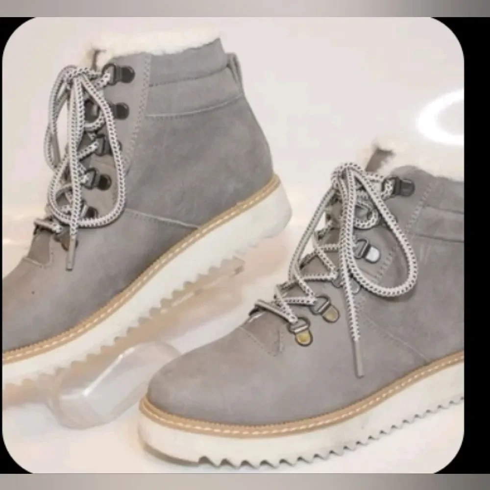 NEW TOMS Mojave Nubuck Lace Up Waterproof Women's Lace-Up Gray Ankle Boots 6